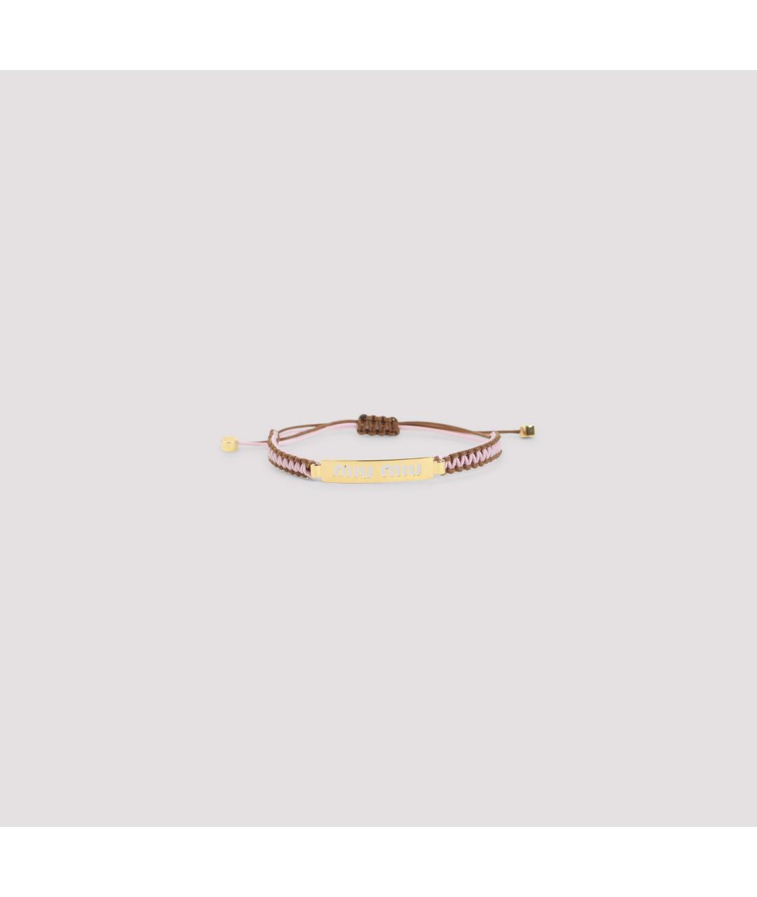 MIU MIU Коричневый металлический браслет, фото 2