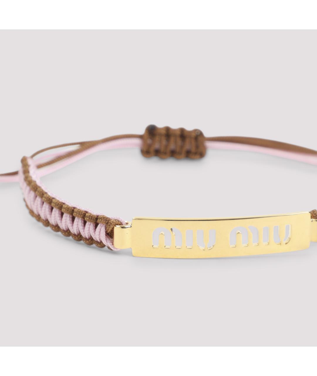 MIU MIU Коричневый металлический браслет, фото 4