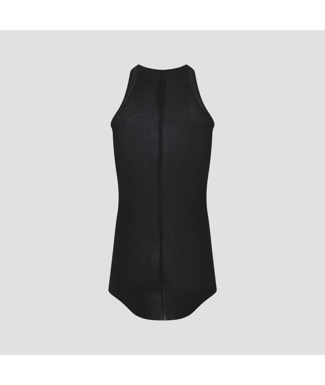 RICK OWENS Черная вискозная майка, фото 3