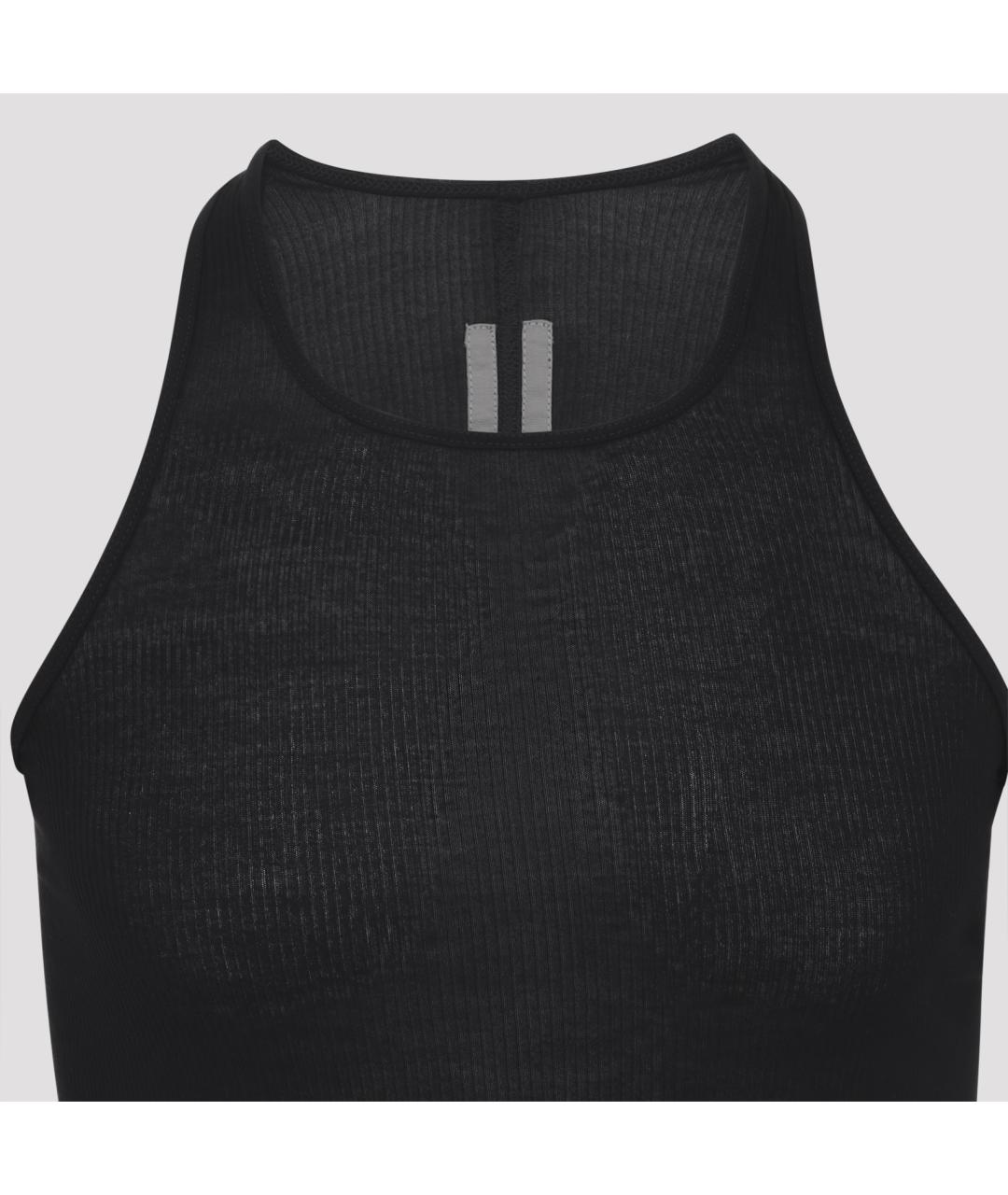 RICK OWENS Черная вискозная майка, фото 4
