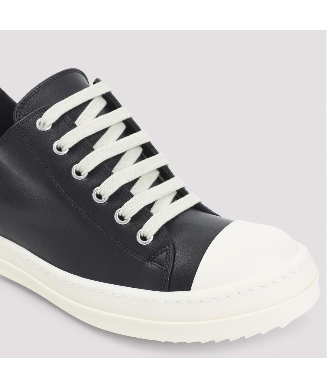 RICK OWENS Черные кожаные кроссовки, фото 5