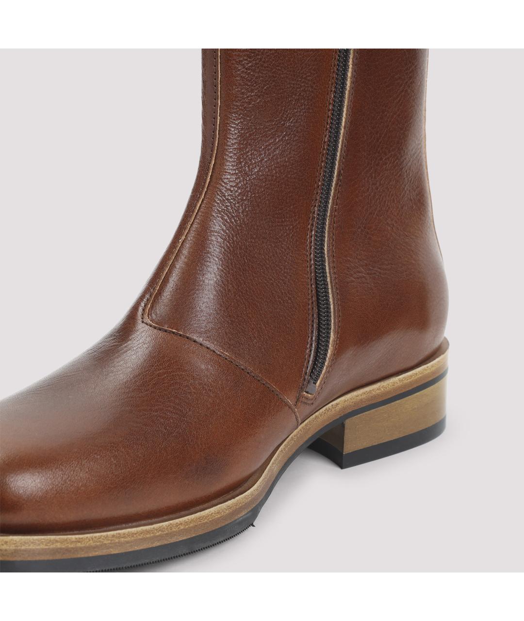 OUR LEGACY Коричневые кожаные низкие ботинки, фото 5