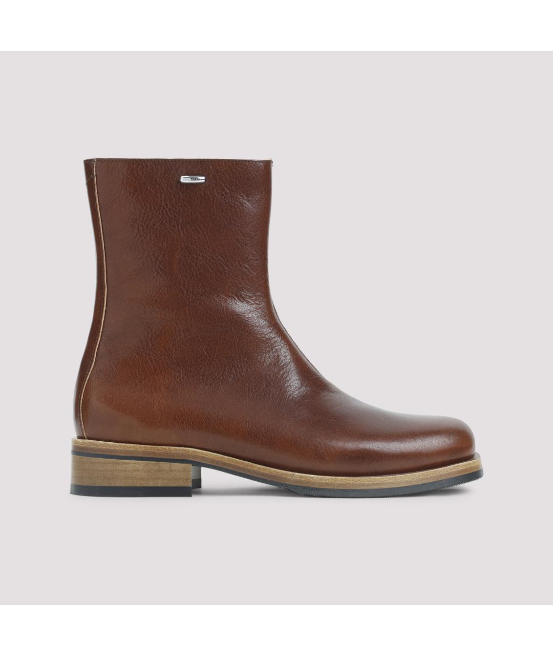 OUR LEGACY Коричневые кожаные низкие ботинки, фото 2