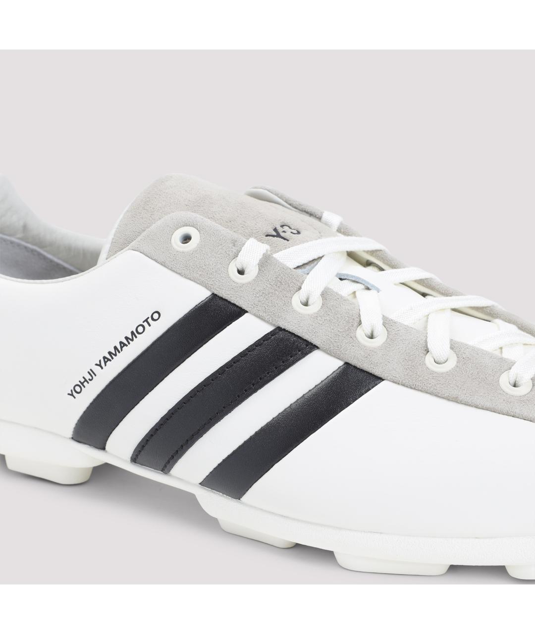 Y-3 Белые кожаные низкие кроссовки / кеды, фото 5