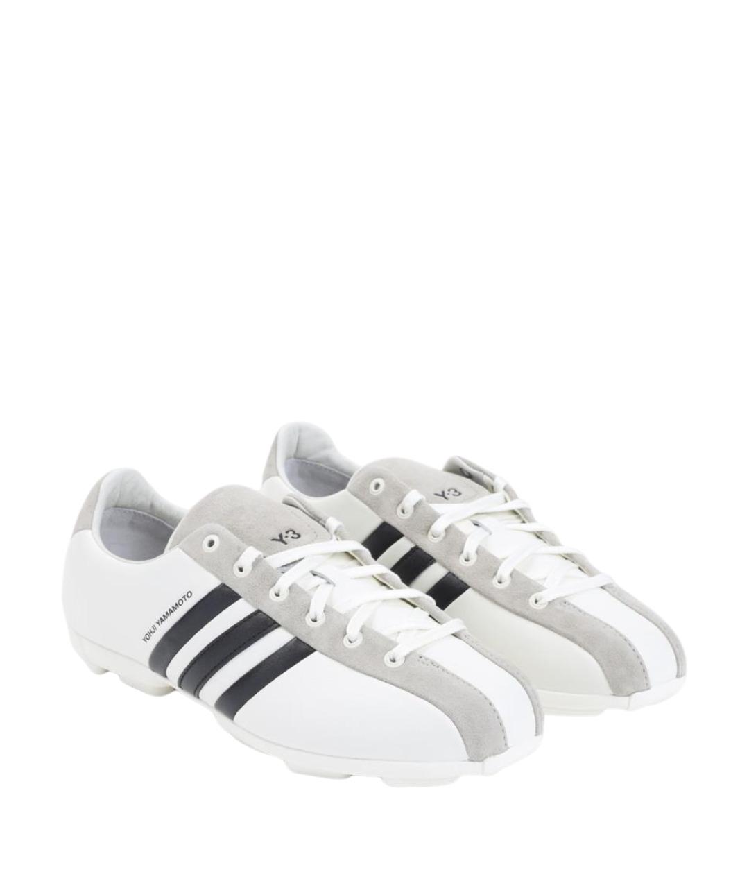 Y-3 Белые кожаные низкие кроссовки / кеды, фото 3