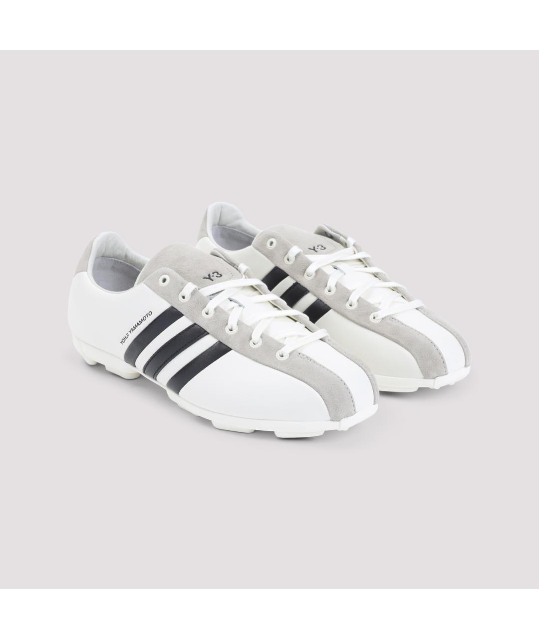 Y-3 Белые кожаные низкие кроссовки / кеды, фото 4