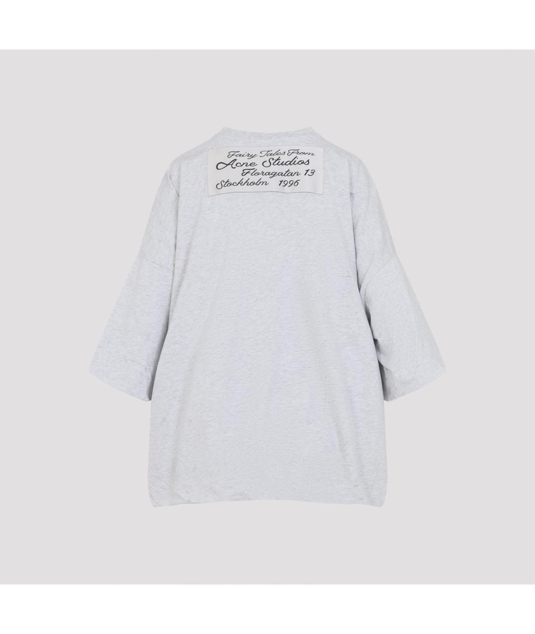 ACNE STUDIOS Серая хлопковая футболка, фото 3