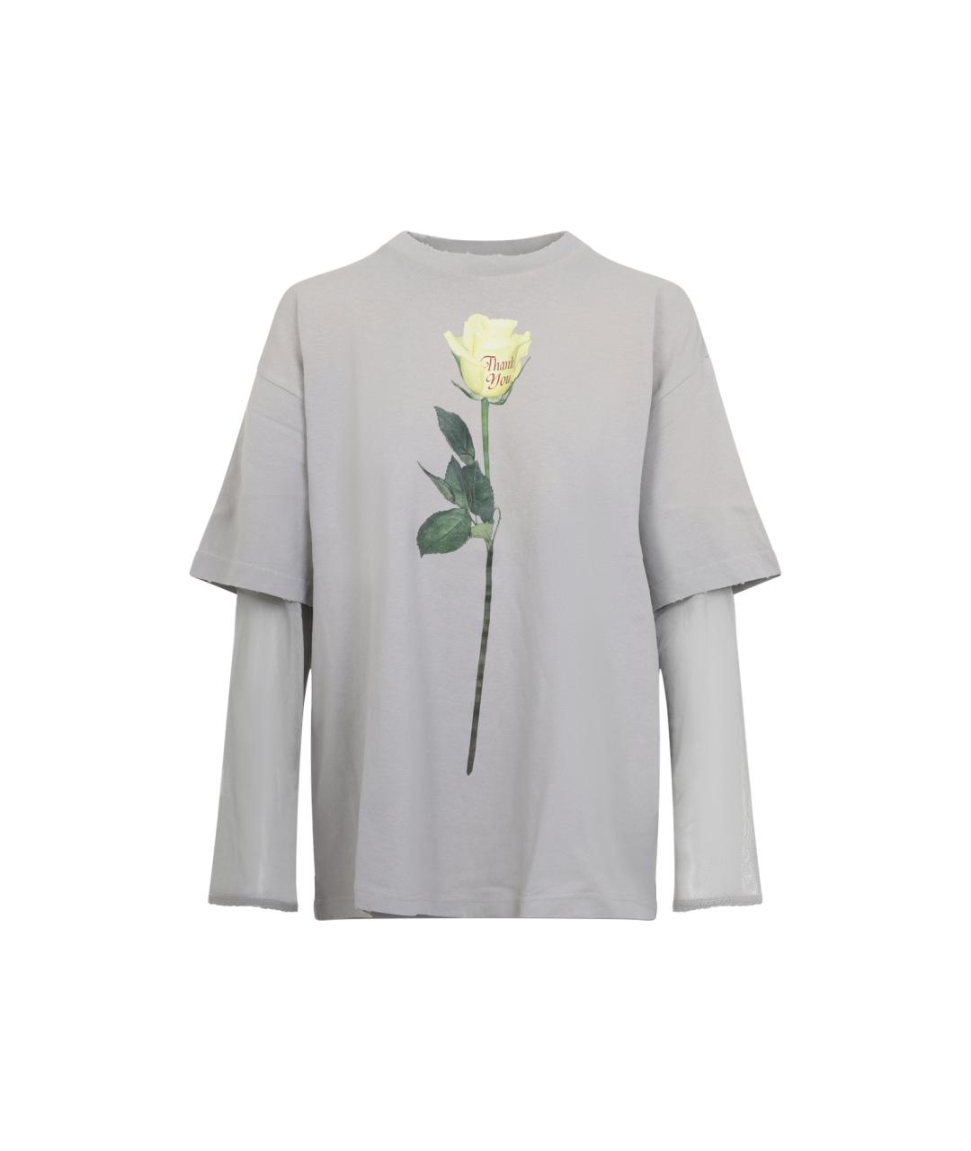 ACNE STUDIOS Серая хлопковая футболка, фото 1