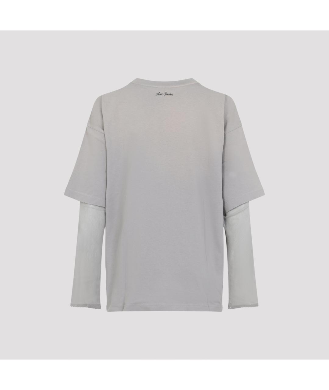 ACNE STUDIOS Серая хлопковая футболка, фото 3