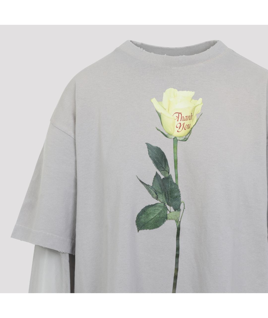 ACNE STUDIOS Серая хлопковая футболка, фото 4