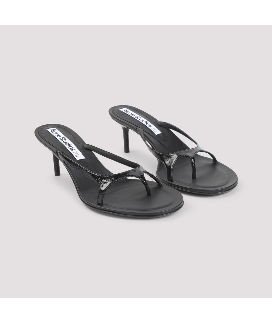 ACNE STUDIOS Черные кожаные сандалии, фото 4