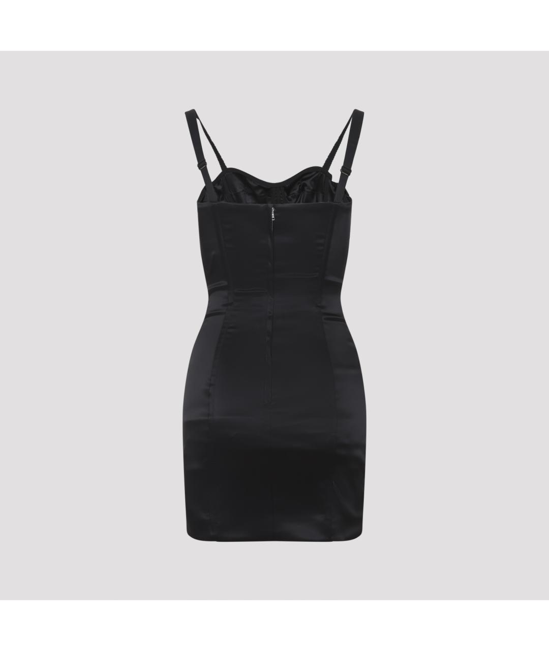 DOLCE&GABBANA Черное ацетатное платье, фото 3