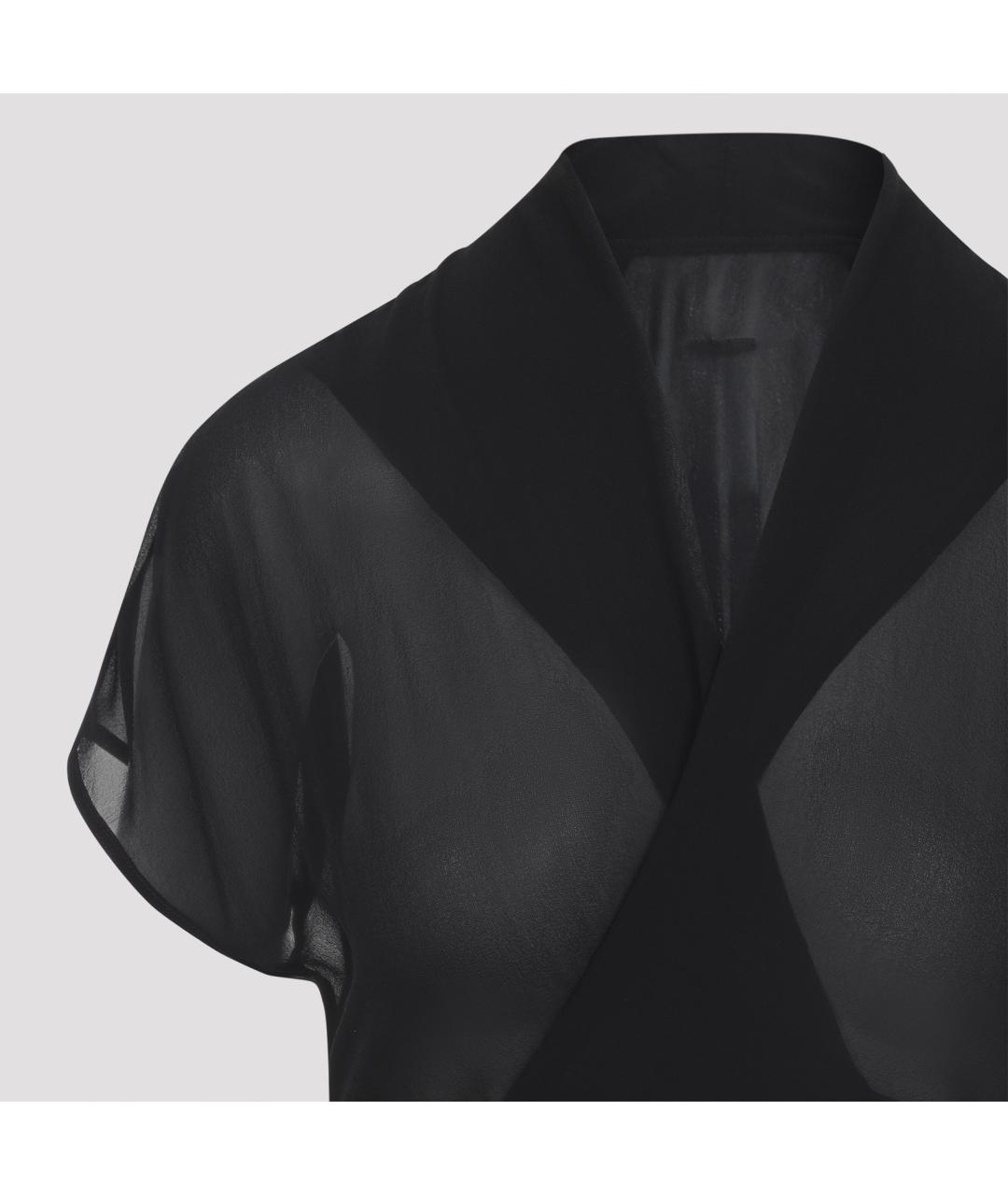 RICK OWENS Черная шелковая блузы, фото 4