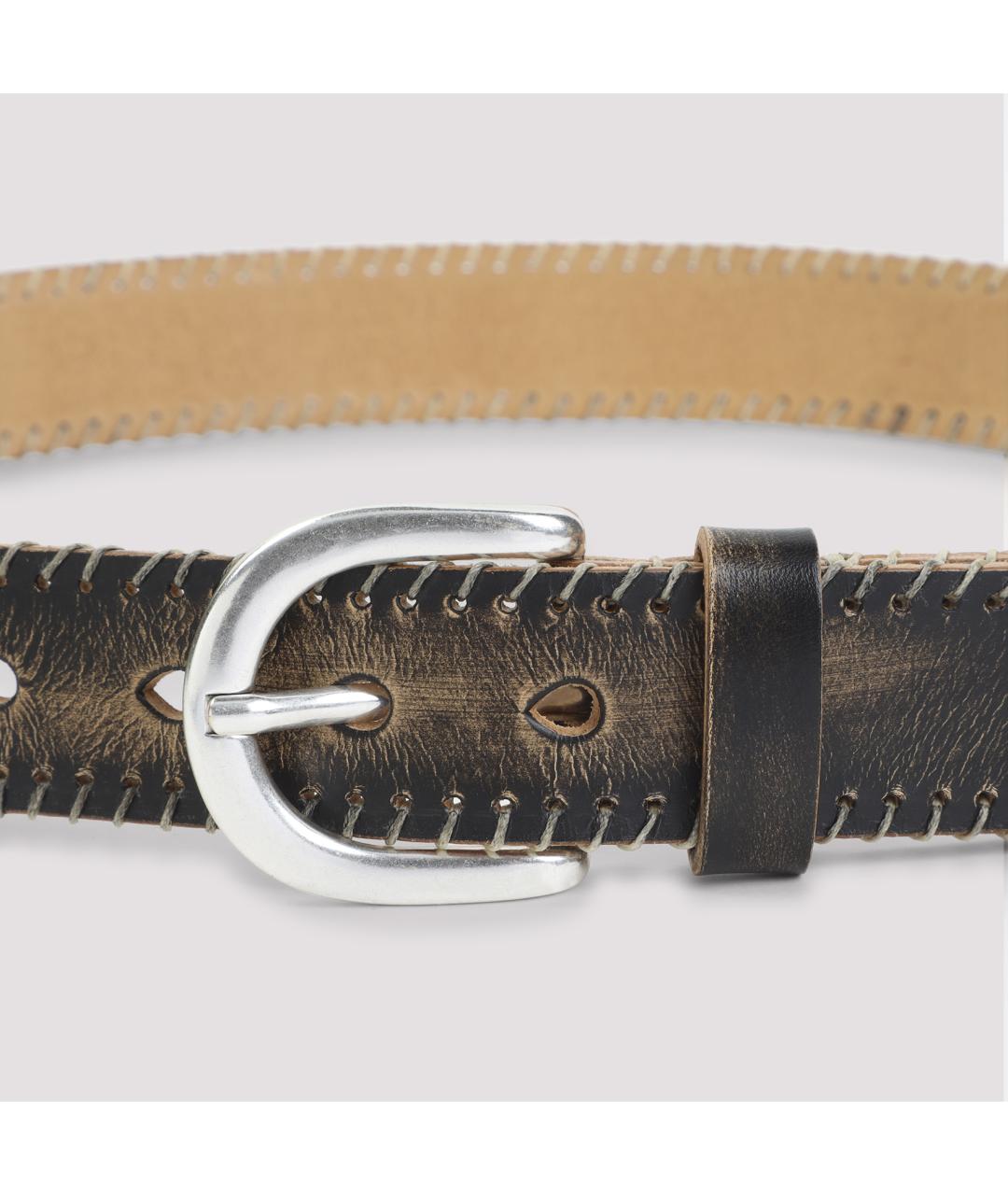 OUR LEGACY Черный кожаный ремень, фото 3