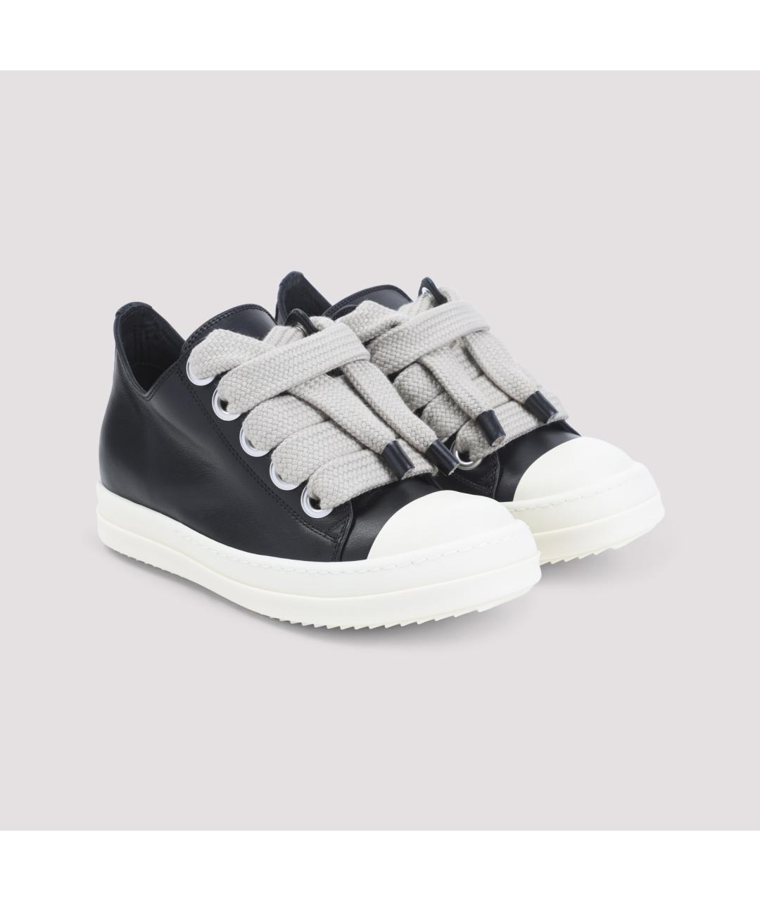 RICK OWENS Черные кожаные кеды, фото 5