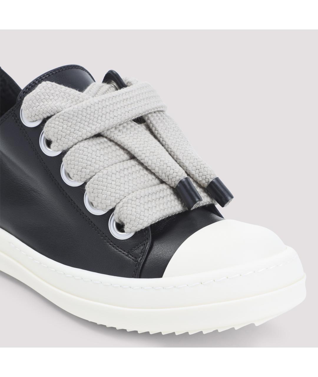 RICK OWENS Черные кожаные кеды, фото 6