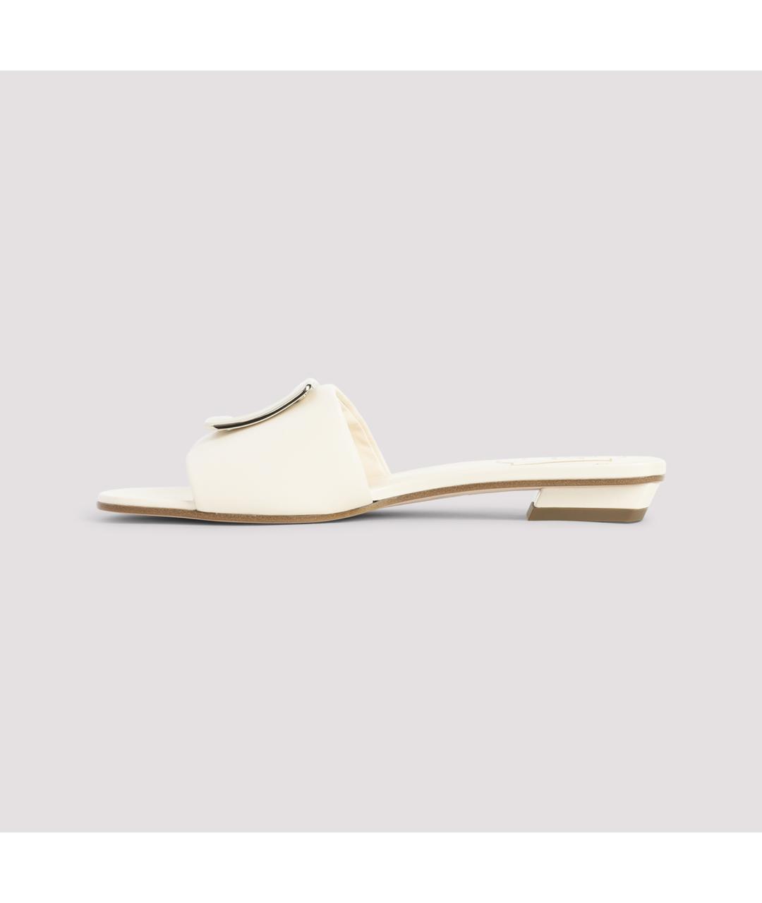 ROGER VIVIER Бежевые кожаные сандалии, фото 3