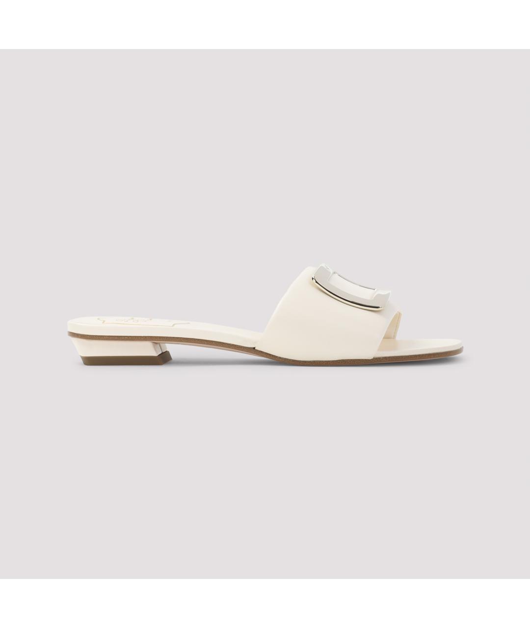 ROGER VIVIER Бежевые кожаные сандалии, фото 2