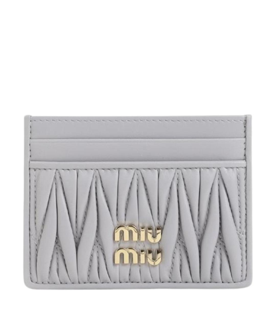 MIU MIU Серый кожаный кардхолдер, фото 1