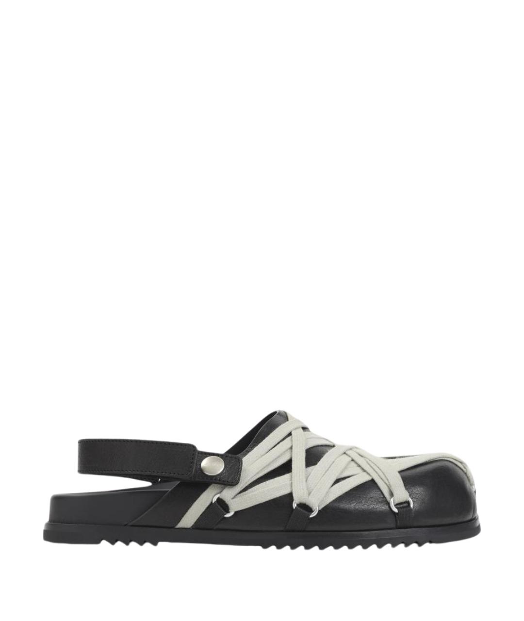 RICK OWENS Черные кожаные мюли, фото 1