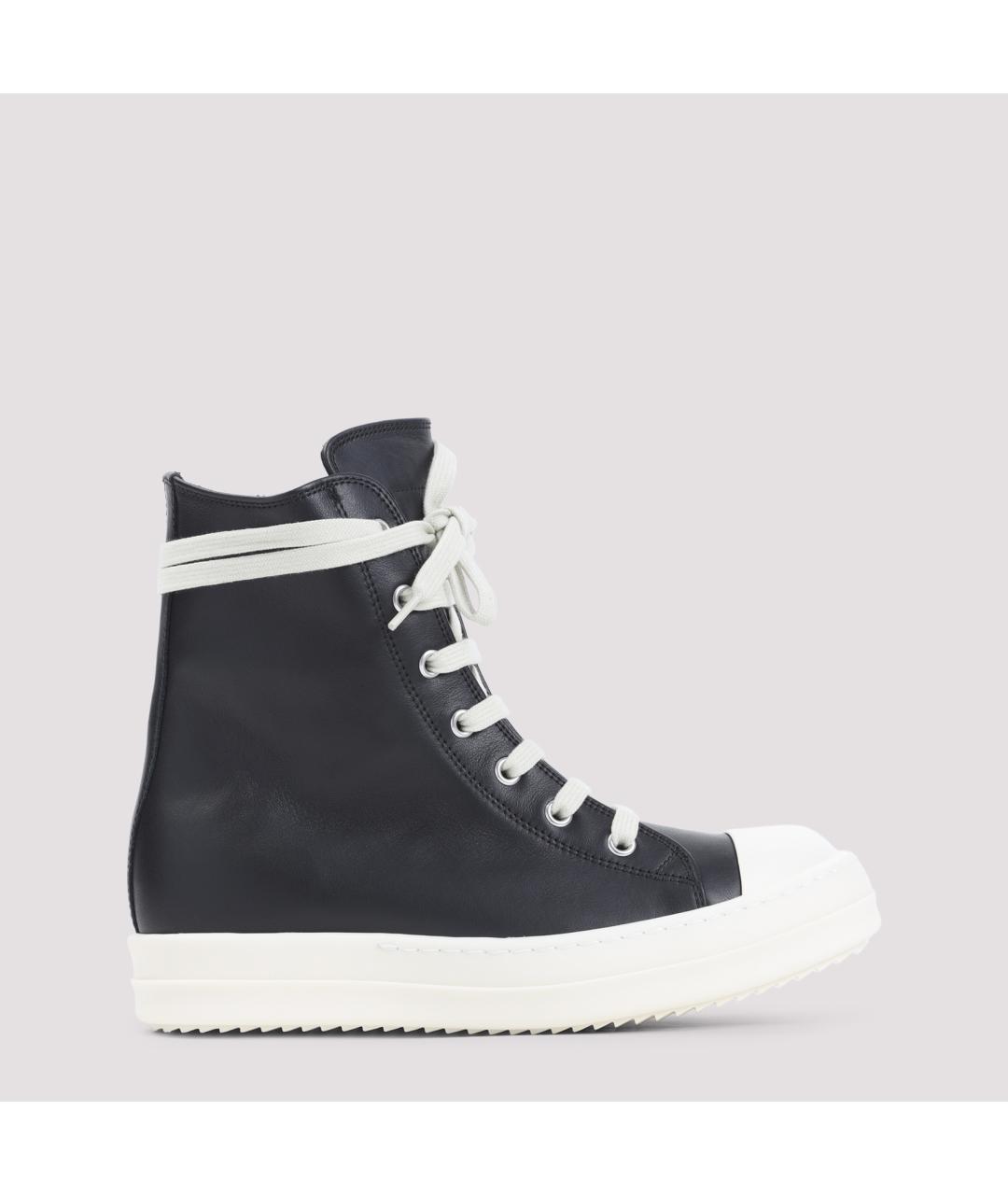 RICK OWENS Черные кожаные кеды, фото 2