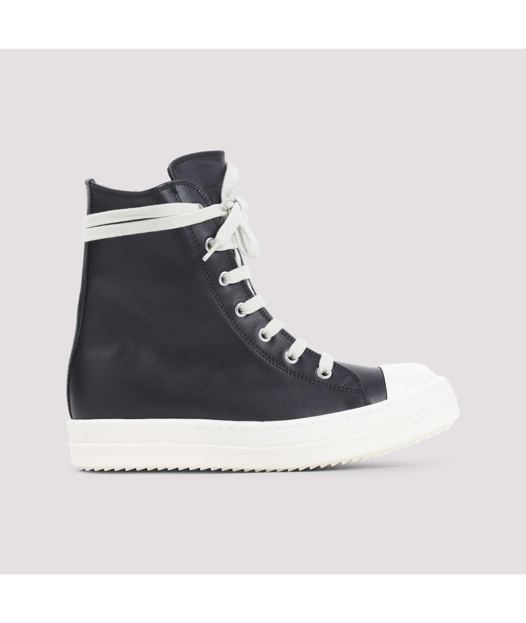 RICK OWENS Черные кожаные кеды, фото 3