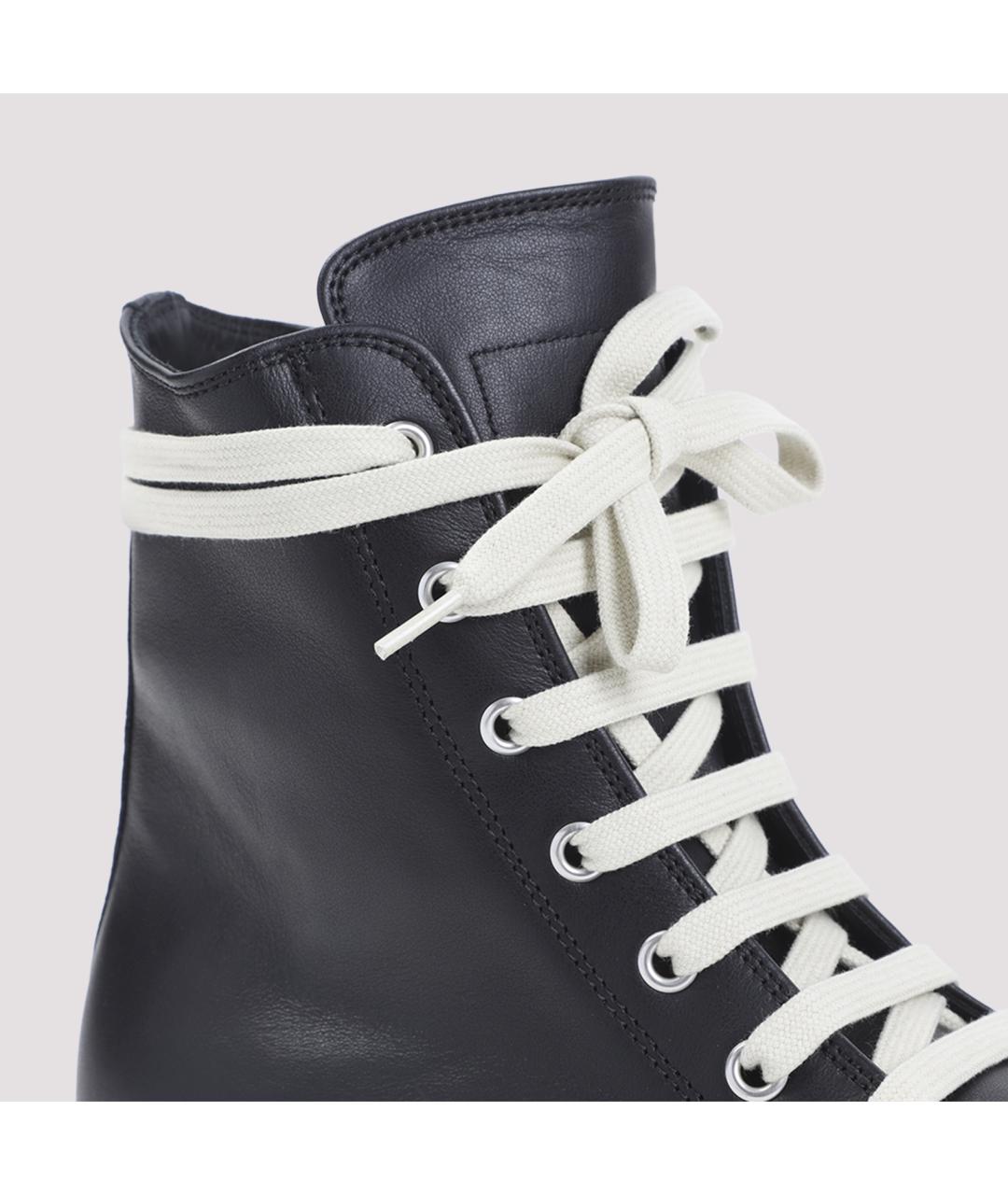 RICK OWENS Черные кожаные кеды, фото 6