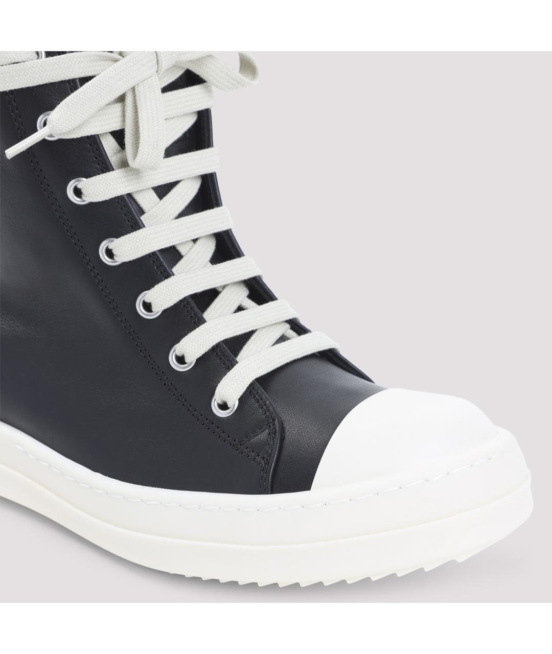 RICK OWENS Черные кожаные кеды, фото 7