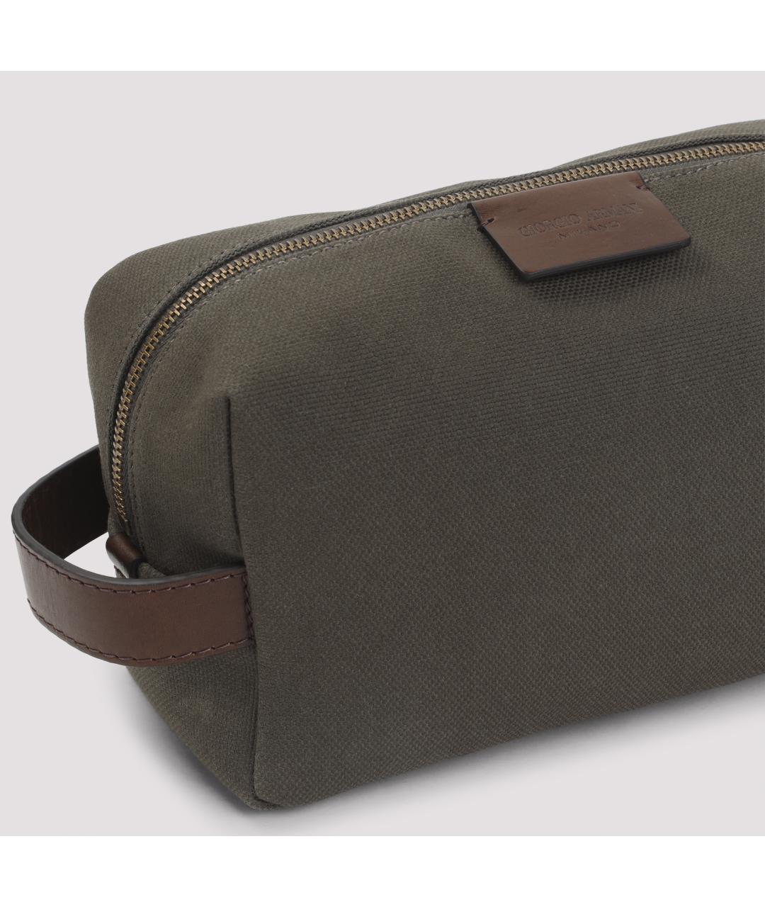 GIORGIO ARMANI Зеленая хлопковая барсетка, фото 5