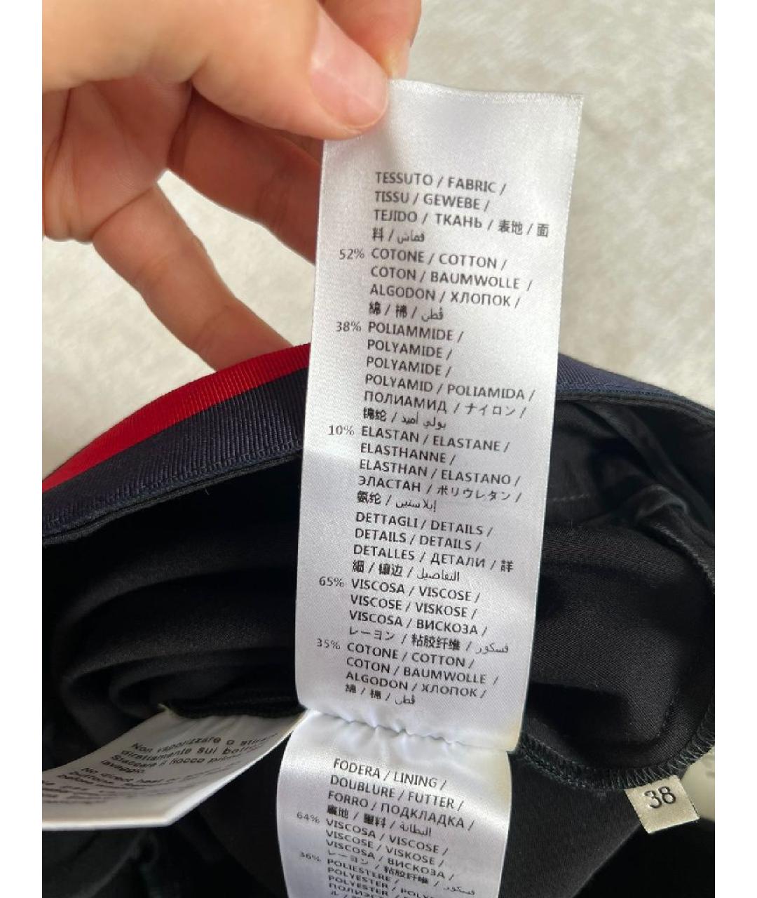 GUCCI Черные хлопковые брюки узкие, фото 8