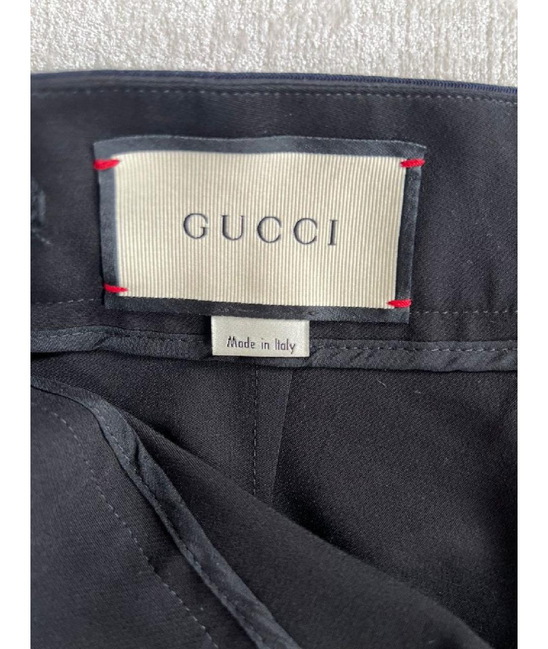 GUCCI Черные хлопковые брюки узкие, фото 3