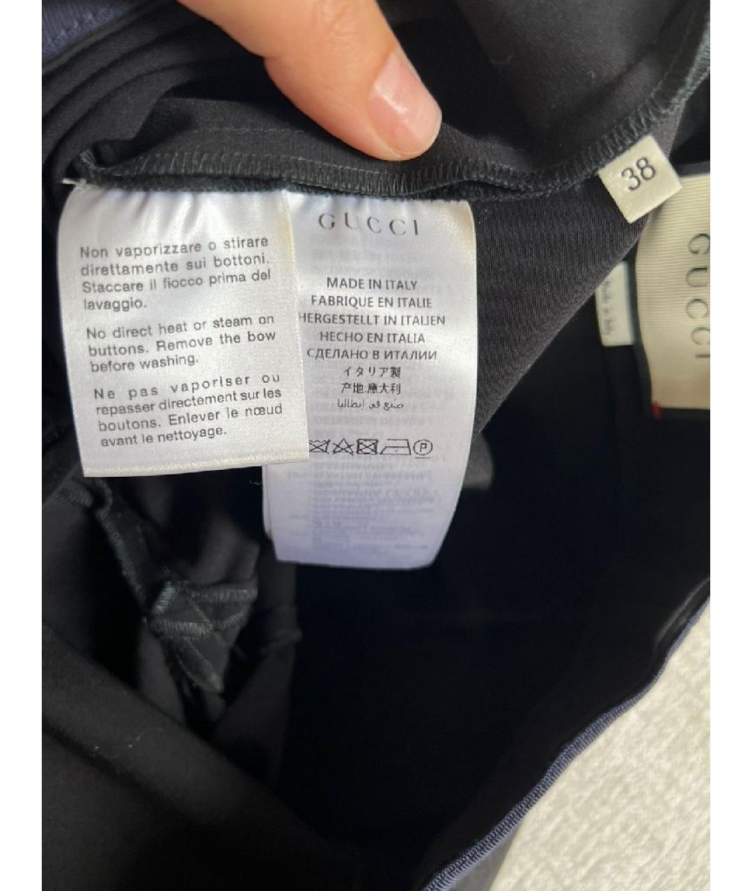 GUCCI Черные хлопковые брюки узкие, фото 5