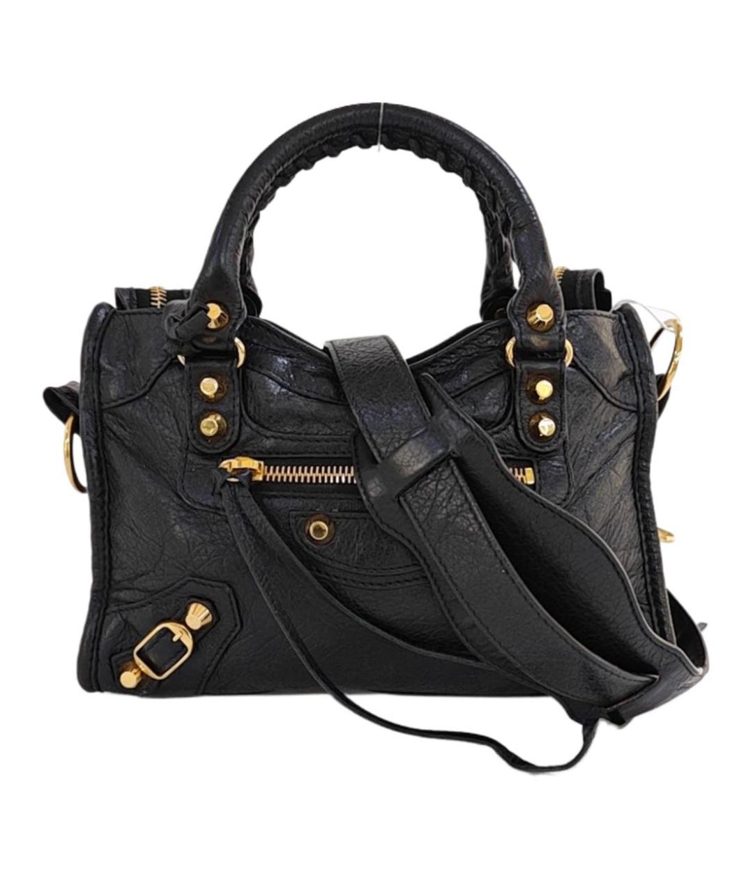 BALENCIAGA Черная кожаная сумка через плечо, фото 1