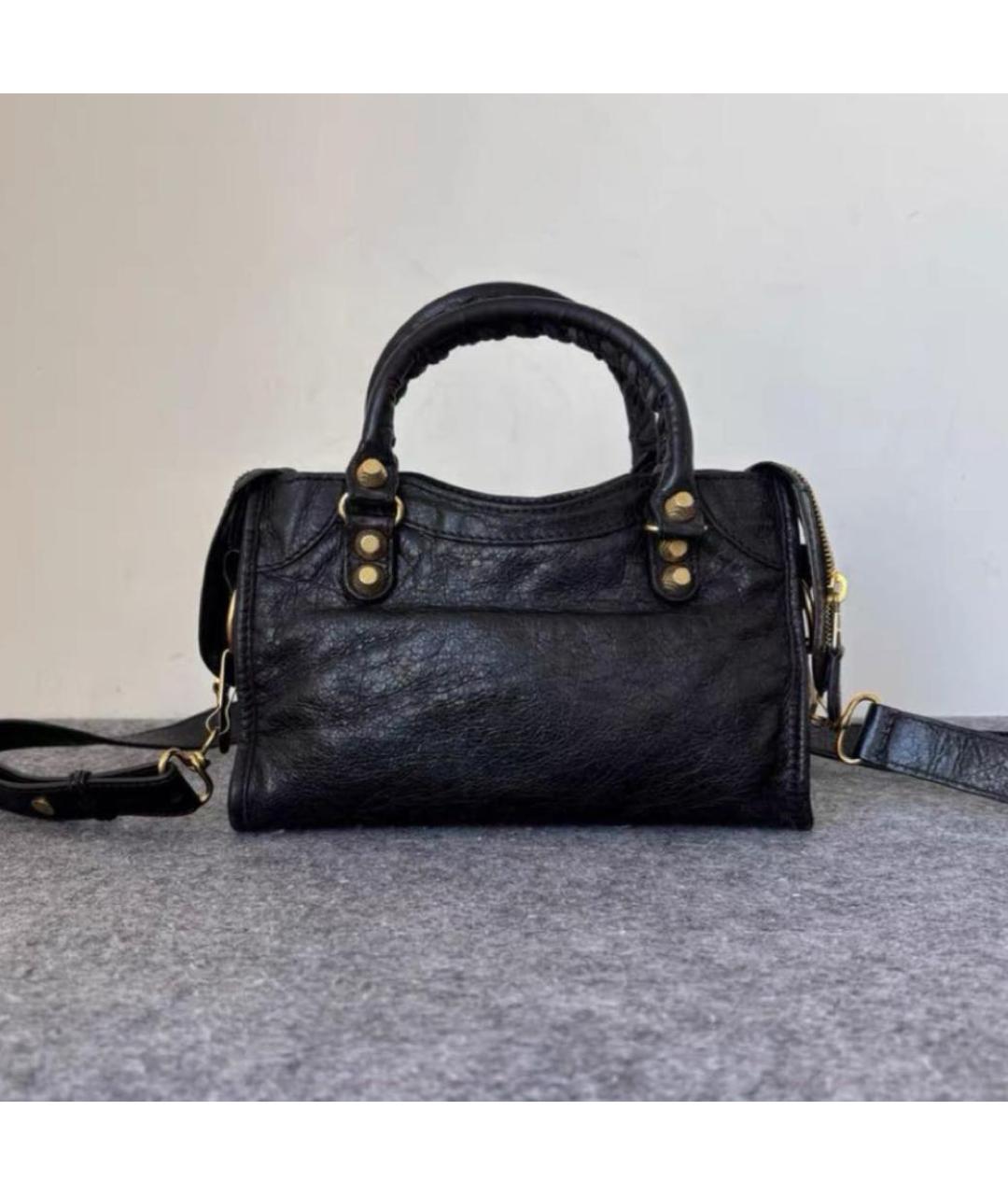 BALENCIAGA Черная кожаная сумка через плечо, фото 6