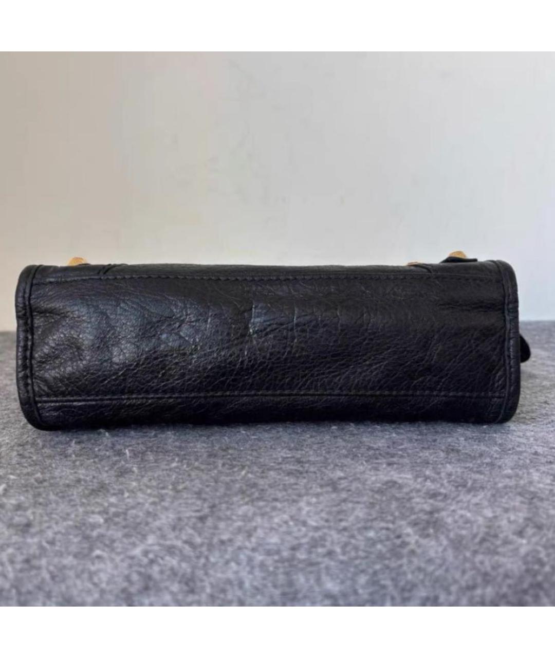 BALENCIAGA Черная кожаная сумка через плечо, фото 3