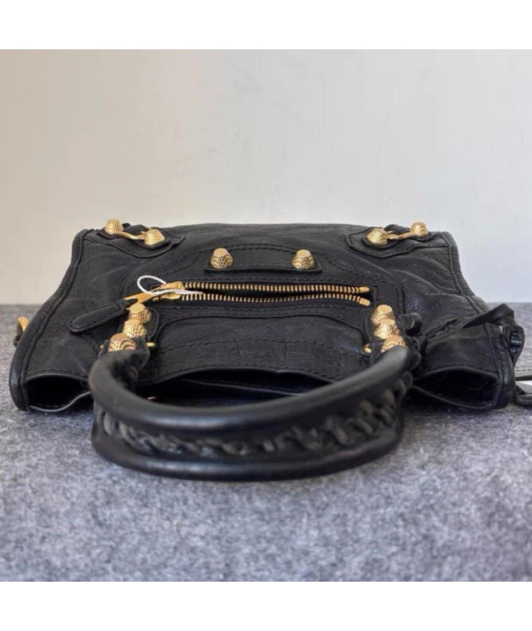 BALENCIAGA Черная кожаная сумка через плечо, фото 4