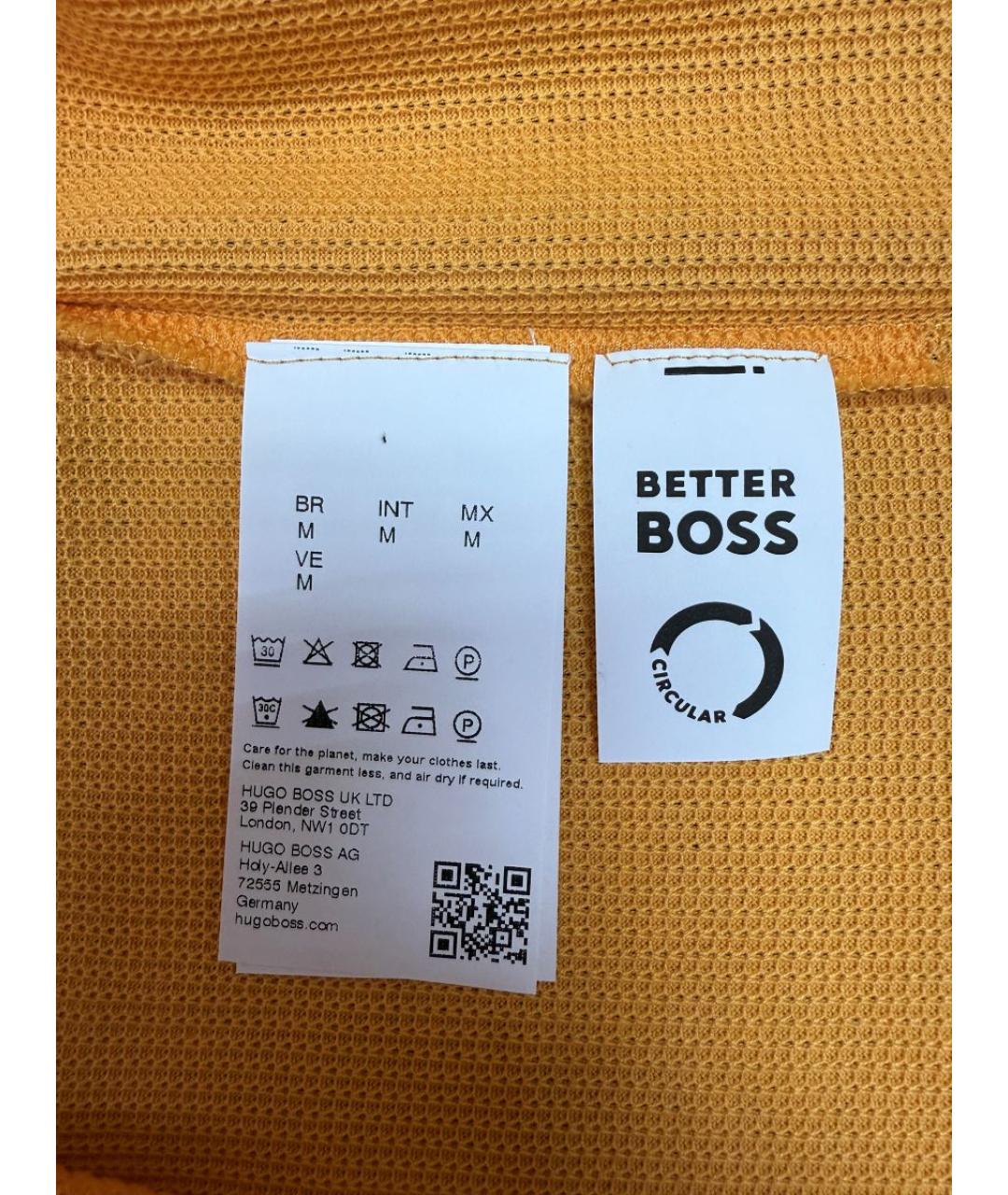 HUGO BOSS Желтая хлопковая футболка, фото 4