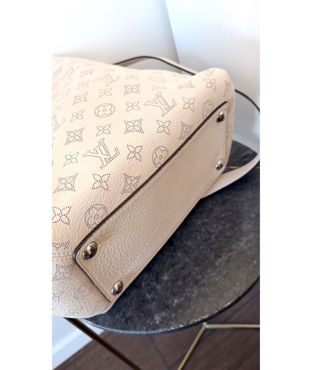 LOUIS VUITTON Бежевая кожаная сумка через плечо, фото 5