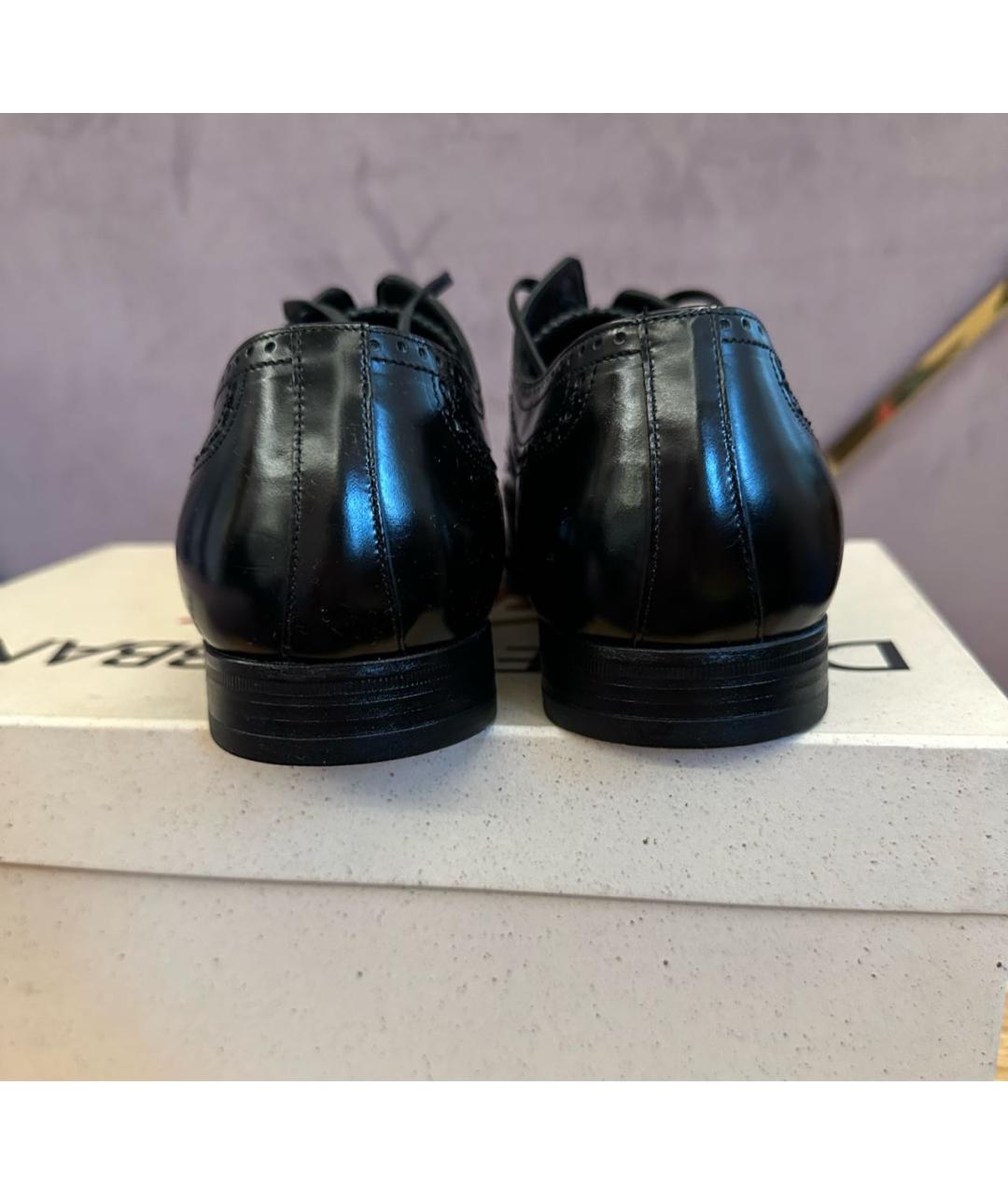 DOLCE&GABBANA Черные кожаные туфли, фото 2