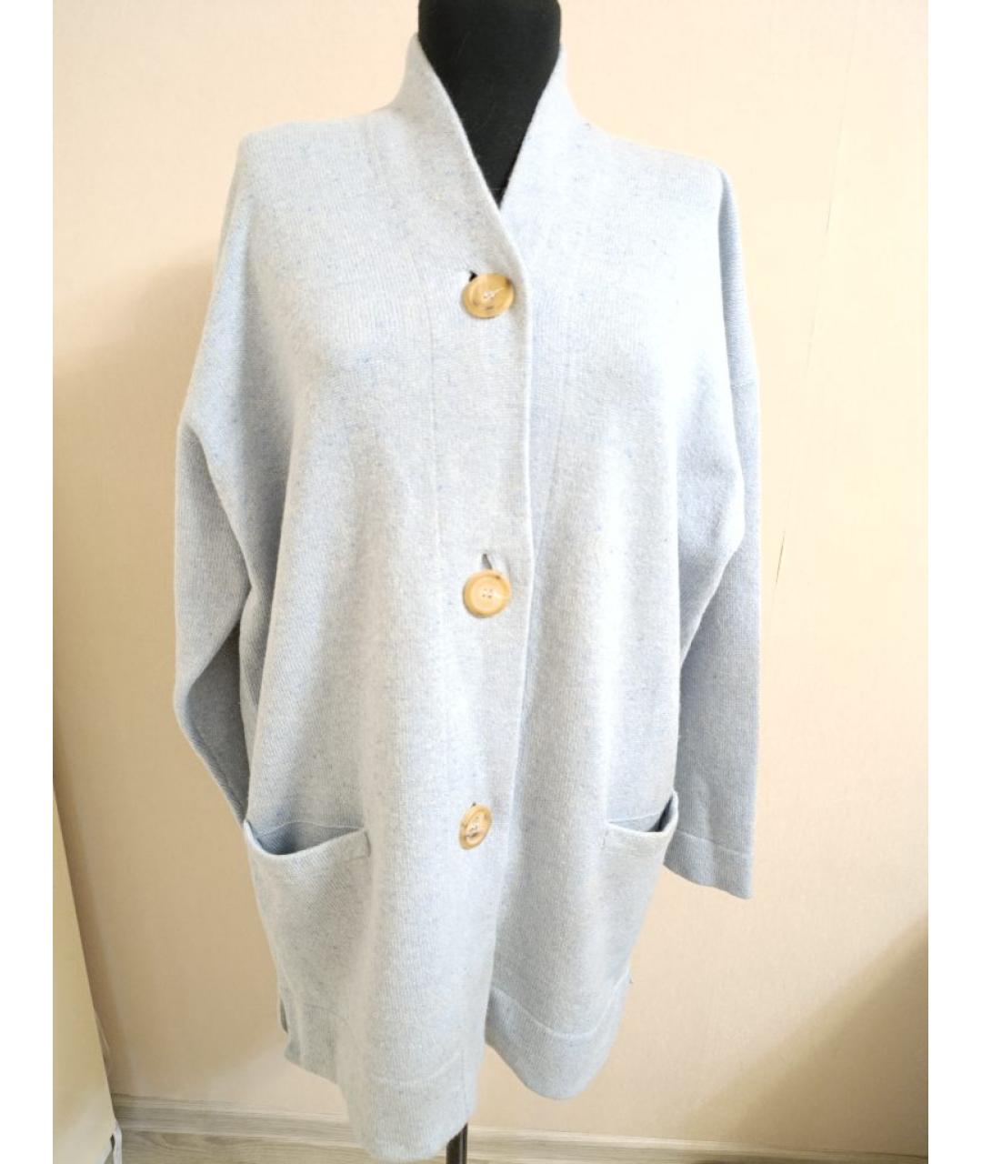 BRUNELLO CUCINELLI Голубой шерстяной кардиган, фото 8