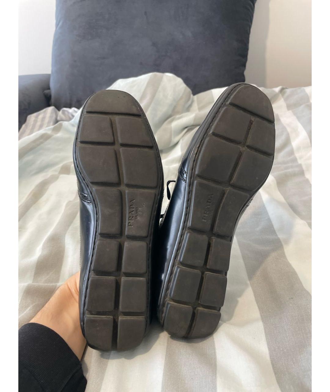 PRADA Черные лоферы из искусственной кожи, фото 5