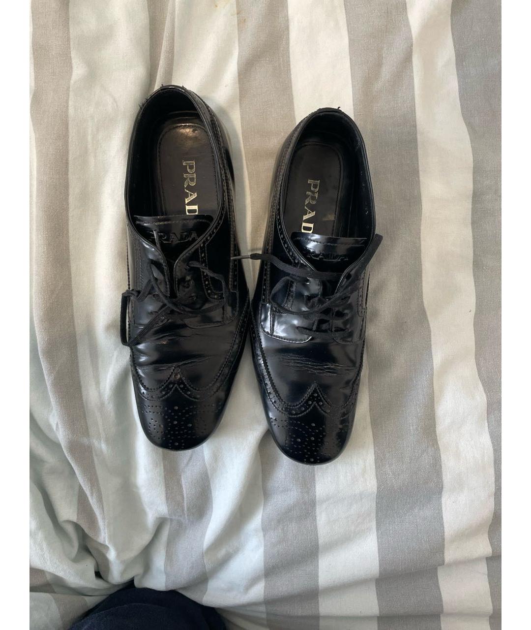 PRADA Черные лоферы из искусственной кожи, фото 3