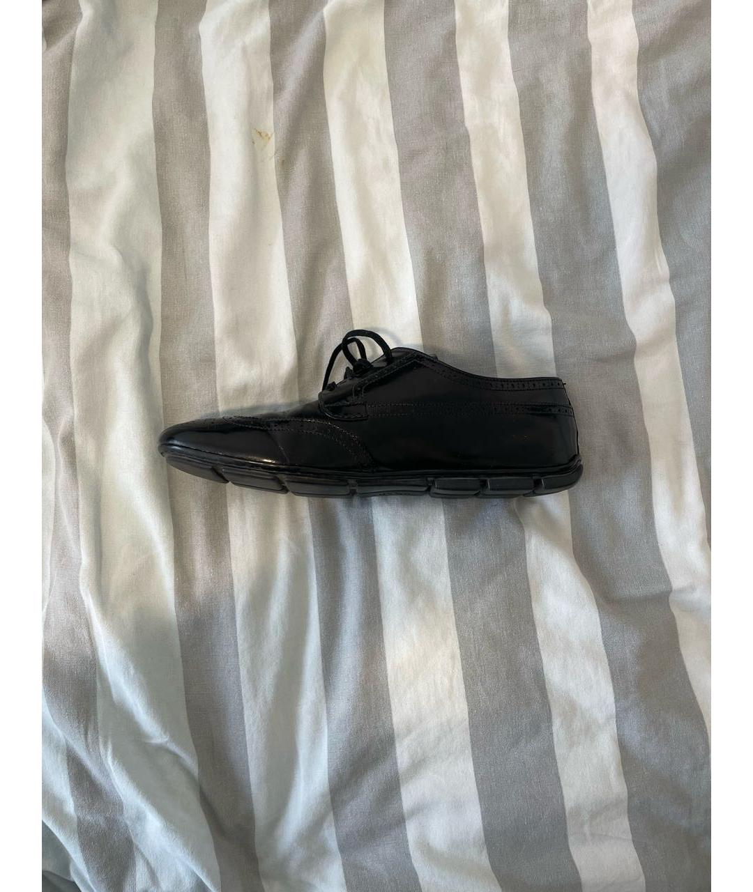 PRADA Черные лоферы из искусственной кожи, фото 7