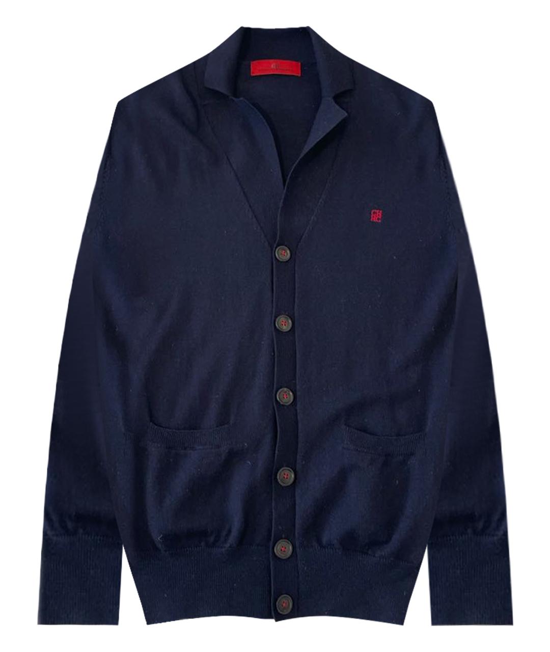 CAROLINA HERRERA Темно-синий шерстяной кардиган, фото 1