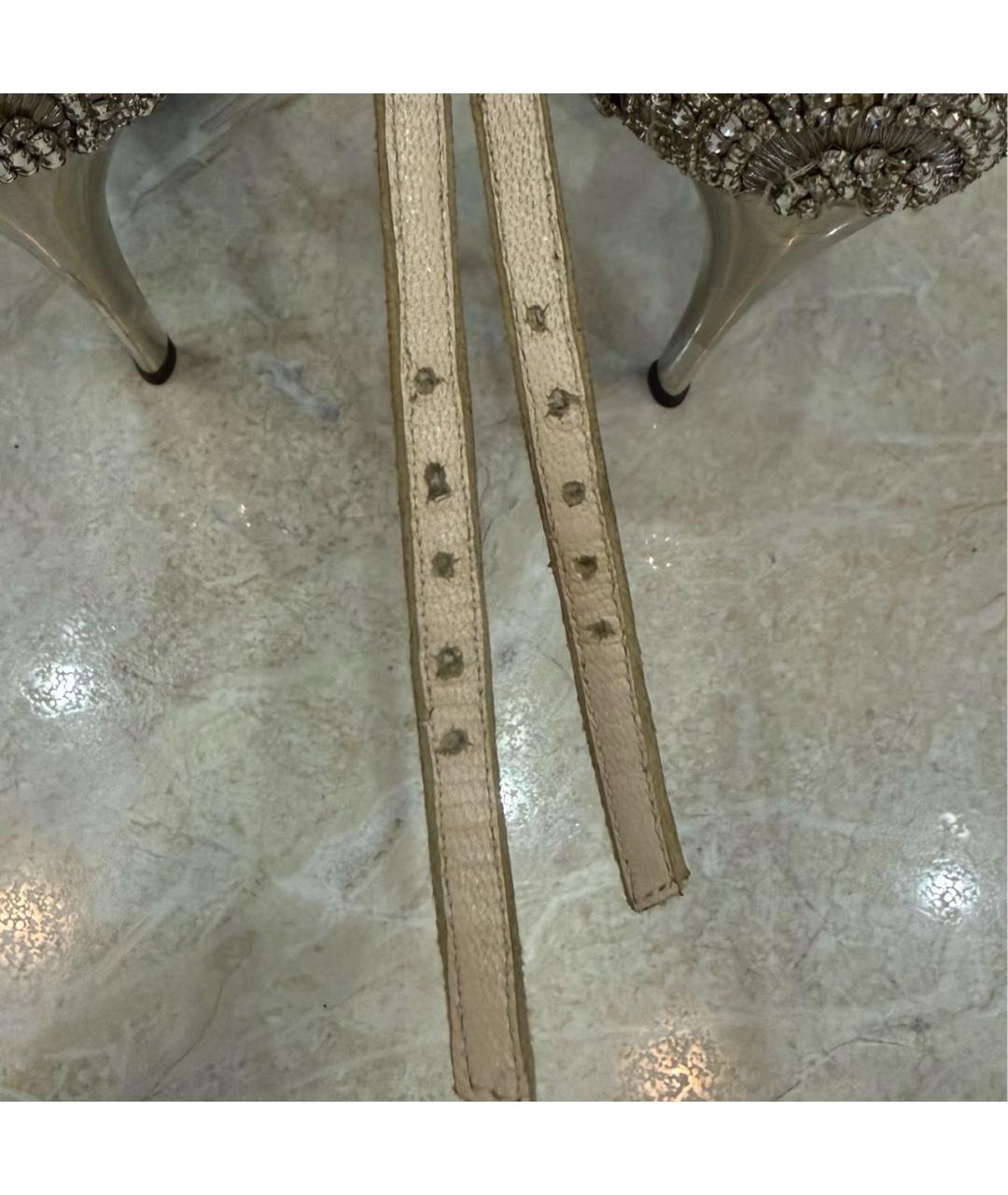 GIORGIO ARMANI Бежевые нубуковые босоножки, фото 7