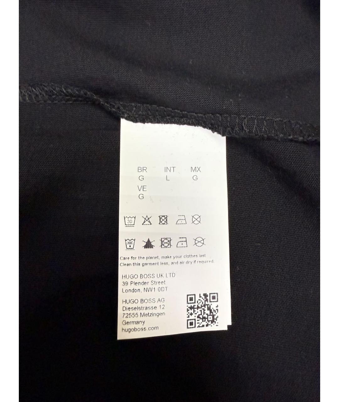 HUGO Черная хлопковая футболка, фото 6