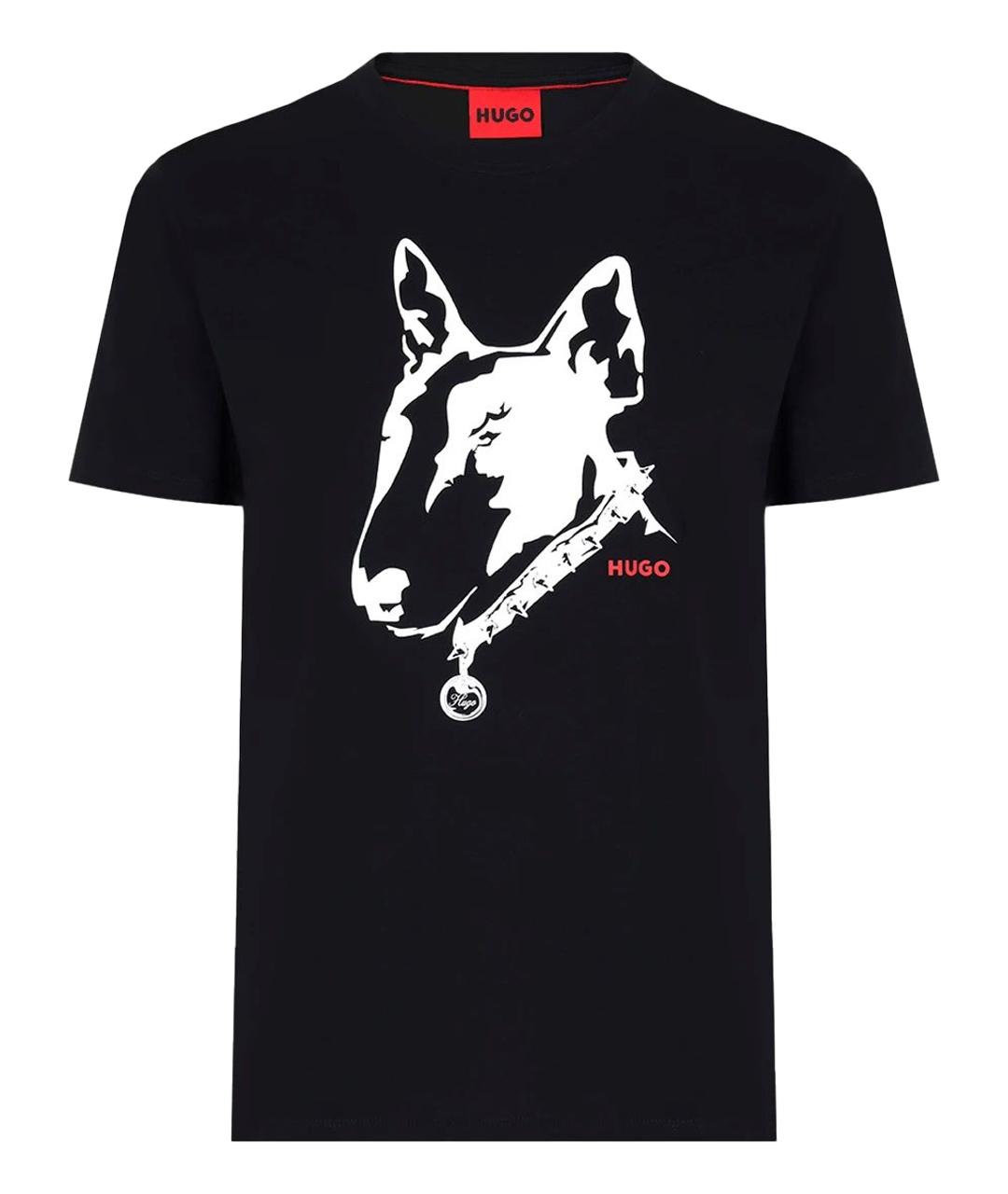 HUGO Черная хлопковая футболка, фото 1