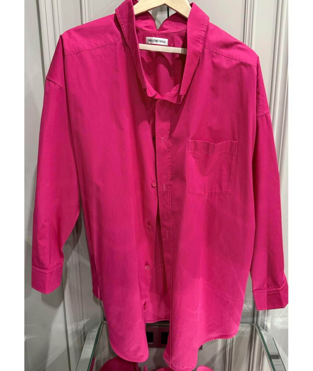 BALENCIAGA Розовая хлопковая рубашка, фото 5