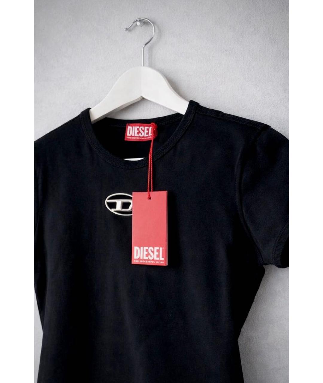 DIESEL Черная хлопковая футболка, фото 2