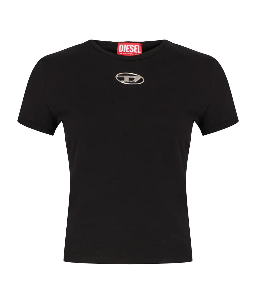 DIESEL Черная хлопковая футболка, фото 1